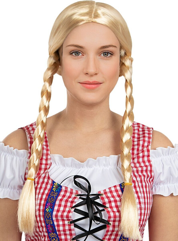 FUNIDELIA Oktoberfest Parykk til dame - Størrelse: 0 - Gul