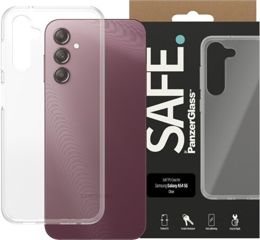 SAFE. by - Baksidedeksel for mobiltelefon - selvhelbredende TPU - gjennomsiktig - for Samsung Galaxy A14 5G