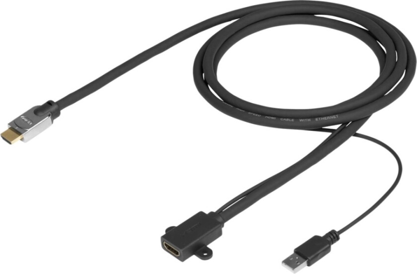 Pro - HDMI-kabel - HDMI hann til HDMI, USB (kun strøm) - 2 m - 4K-støtte