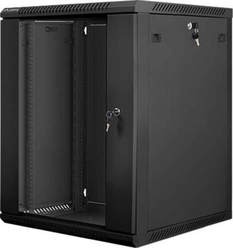 - Rack skap - veggmonterbar - svart, RAL 9004 - 15U - 19