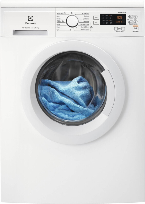TimeCare 500 EW2F3048R9 - Vaskemaskin - bredde: 59.7 cm - dybde: 56.8 cm - høyde: 84.7 cm - frontileggelse - 53 liter - 8 kg - 1400 rpm