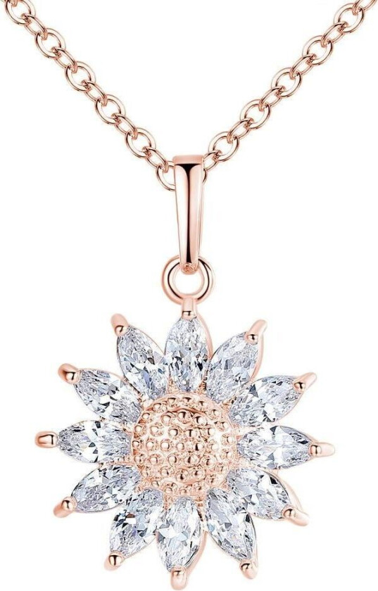 Beautiful necklace in zircon sunflower rose gold silver Christmas present