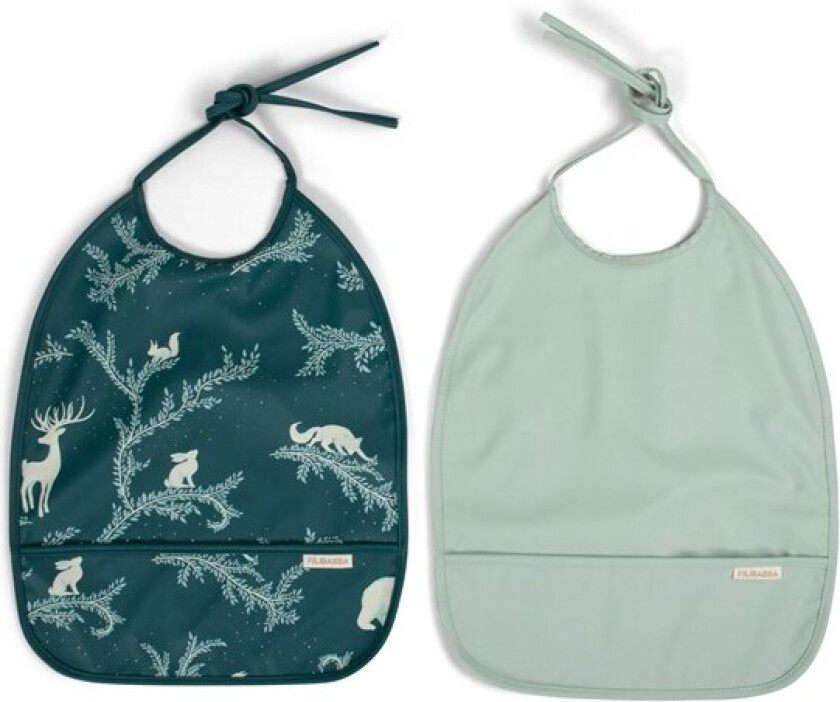 Bib with ties 2-pack - Night