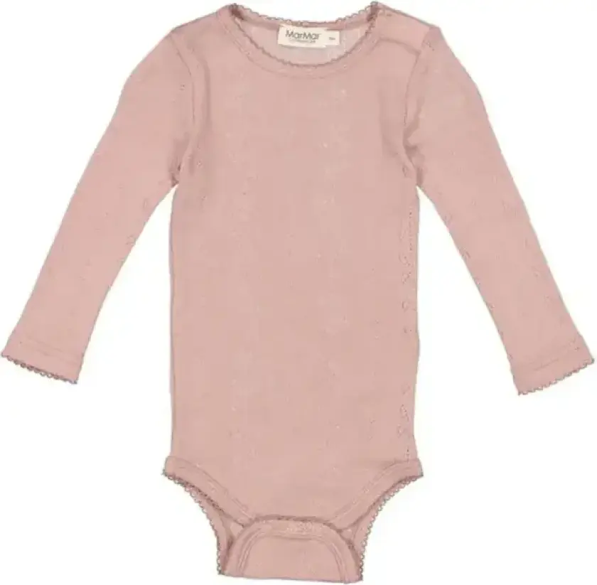 Wool Pointelle Burnt Rose Benedikte Body str. 9 mdr/74 cm