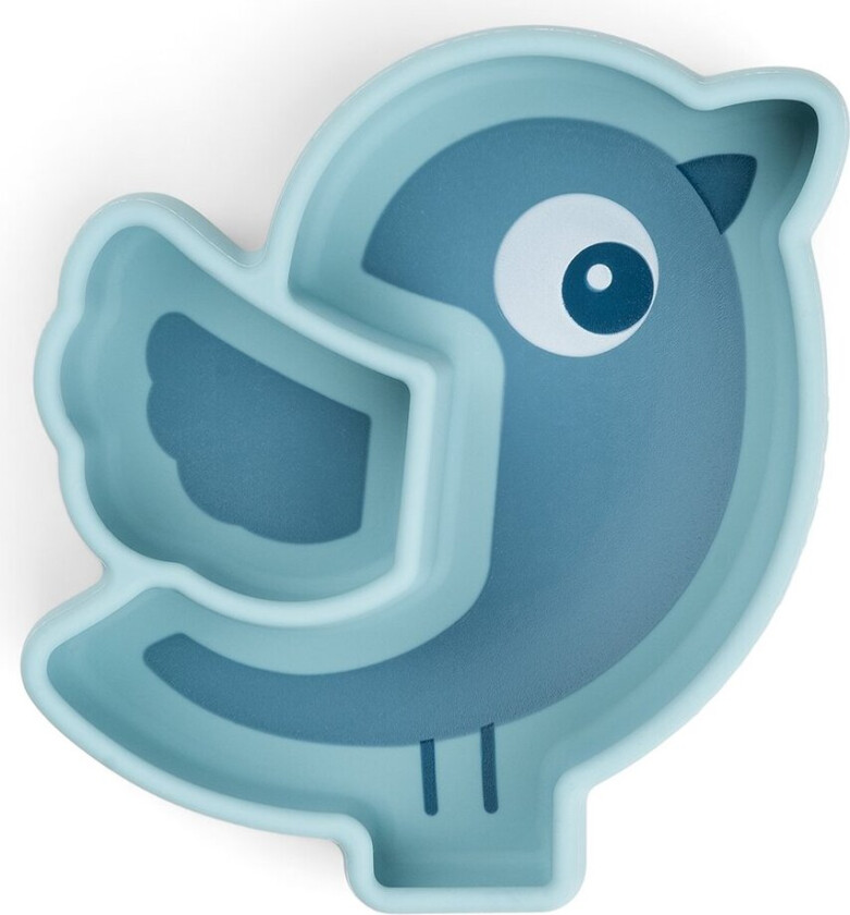 Silikone Stick&Stay Snacktallerken Birdee Blå