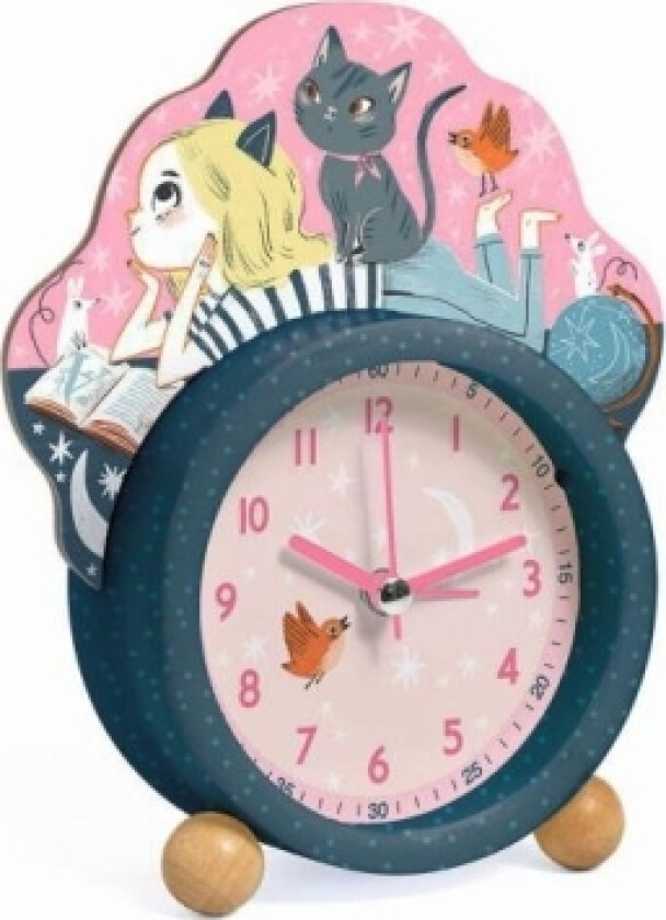 Alarm Clock Girl and Cat