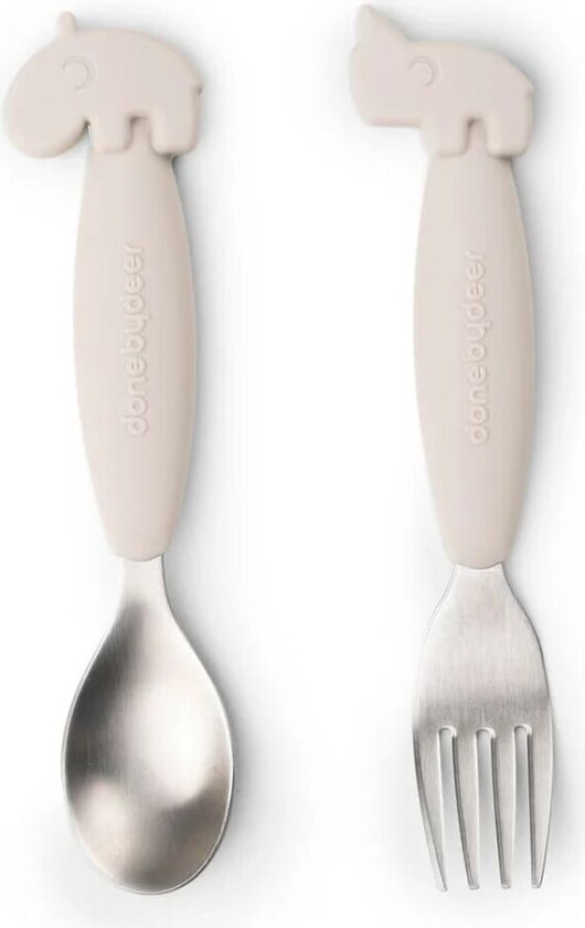Easy Grip Spoon and Fork Set Sand