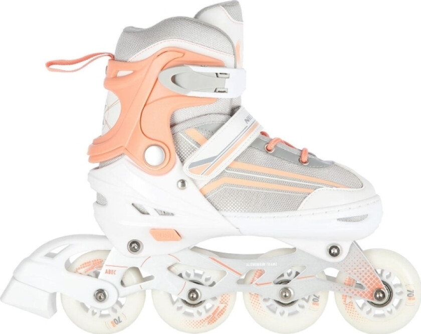 NH18190 rulleskøyter med utskiftbar, justerbar løper, hvit, størrelse 34-38