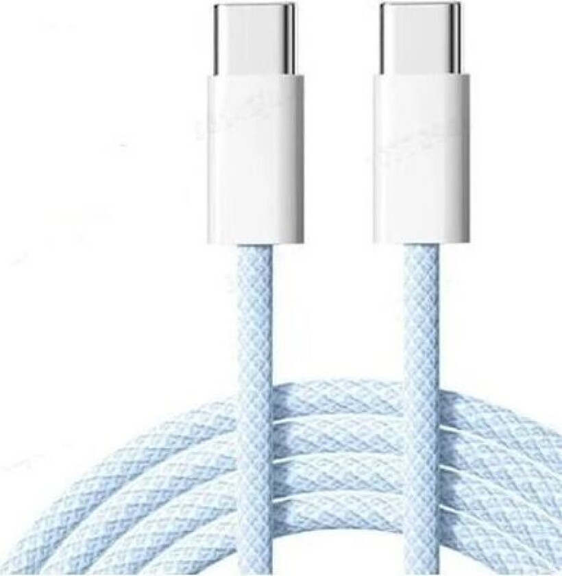 NÖRDIC 2m USB 2.0 USB-C till C kabel 2,4A 480Mbps 60W för iPhone 15/15 Pro/15 Plus/15 Pro Max blå