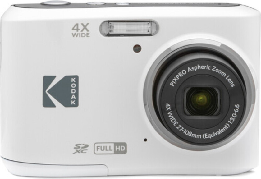 PIXPRO FZ45, 16 MP, 4608 x 3456 piksler, CMOS, 4x, Full HD, Hvit