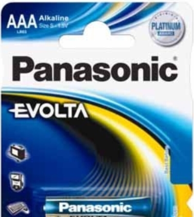 Evolta AAA, Single-use battery, Alkalinsk, 1,5 V, 2 stykker, Blå, AAA