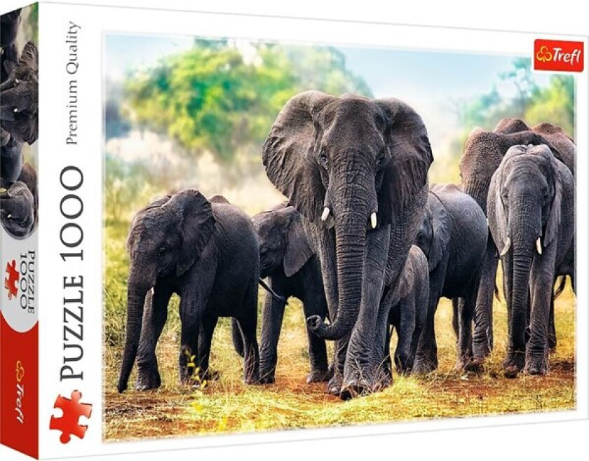 Puslespill, African Elephants, 1000 brikker, Trefl