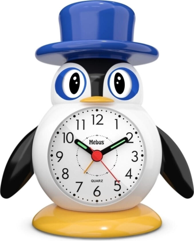 Mebus 26514, Quartz vekkerklokke, Blå, Hvit, 12 timers, Analog, Batteri, AAA