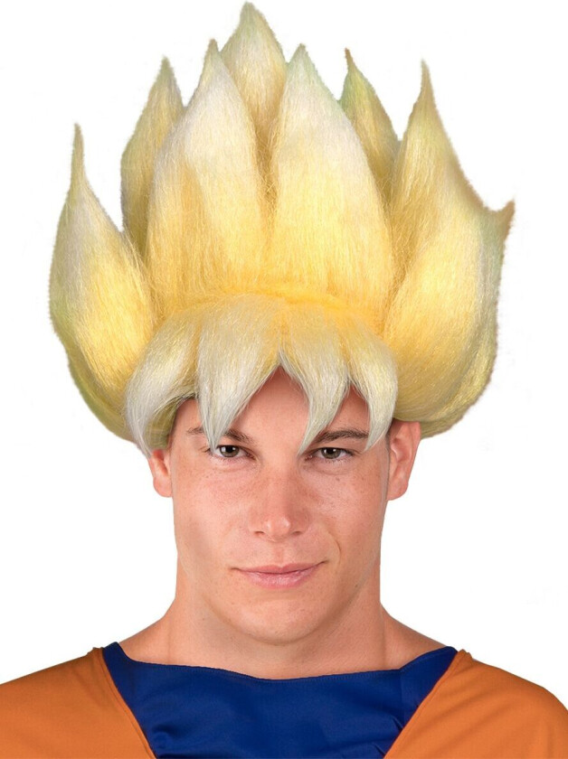 Funidelia Super Saiyan parykk - Ball OFFISIELL til mann ▶ Manga, Saiyaner, Tegneserie - Gul, tilbehør til kostymer