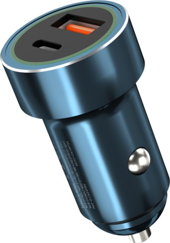 Car charger CC32 PD QC 3.0 USB USB-C 20W (blue)