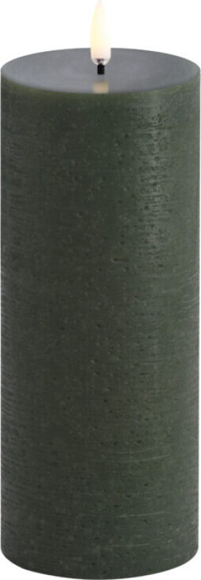 - LED pillar candle - Olive green, Rustic - 7,8x20 cm (UL-PI-DG-C78020)