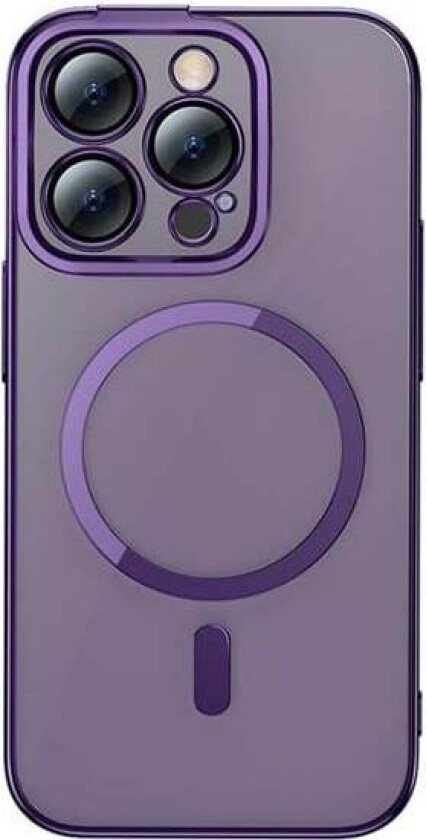 Glitter Magnetic Case for iPhone 14 Pro (purple) + tempered glass + cleaning kit
