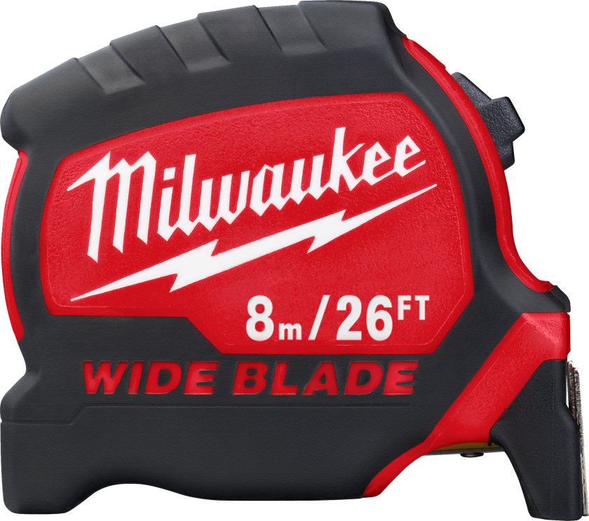 Premium Wide Blade Målebånd 33 mm bladbredde 8 m/26 ft