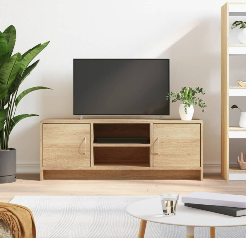 TV-benk sonoma eik 102x30x37,5 cm konstruert tre