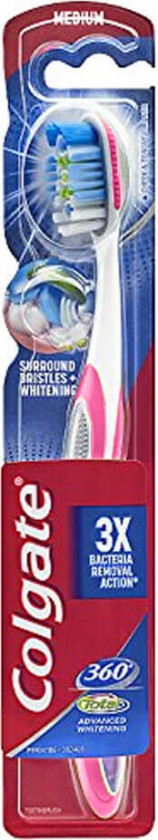 360 Surround Tandbørste - Medium - Lyserød