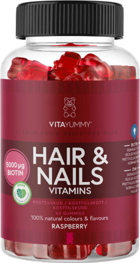 Hair & Nails Vitamins Raspberry   60 stk.