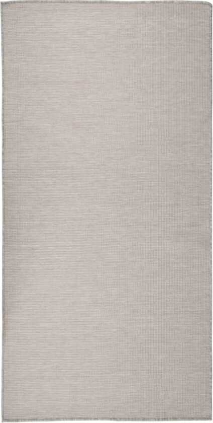 Utendørs flatvevd teppe 100x200 cm gråbrun