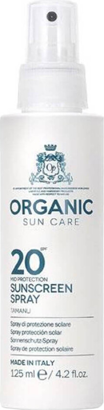 Organic Sun Care Sunscreen Spray SPF 20 Tamanu 125 ml