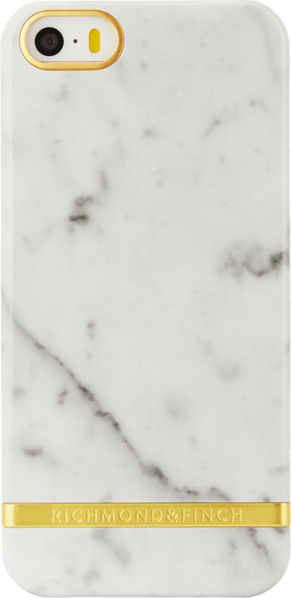 Richmond And Finch Carrera White Marble Glossy - Gold iPhone 5/5S/SE Cover (U)
