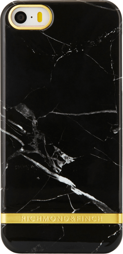 Richmond And Finch Black Marble Glossy - Gold iPhone 5/5S/SE Cover