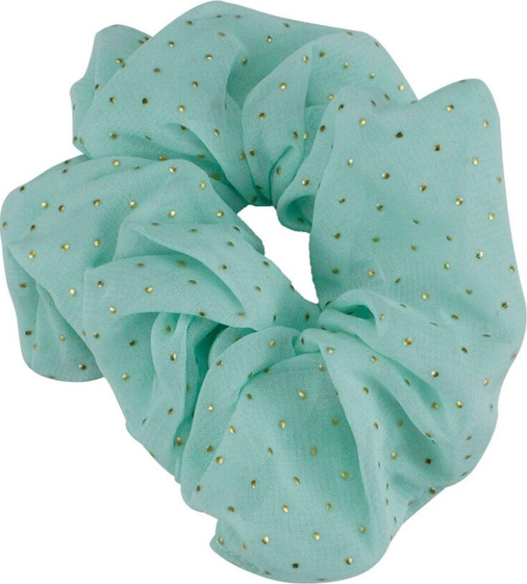 Scrunchie Mint med Guld Dots (U)