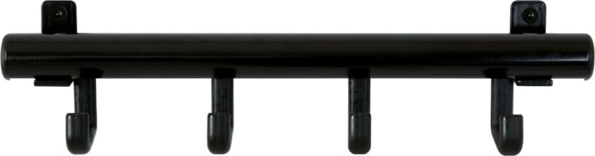 Knaggrekke med 4 kroker Techno 4 svart