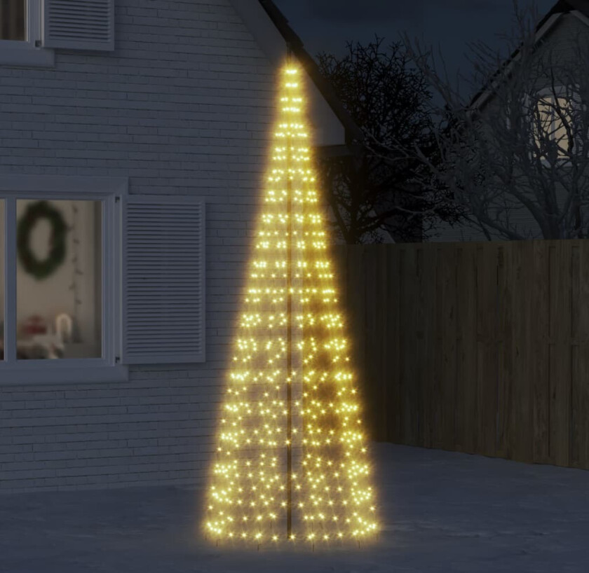 Bilde av Juletrelys på flaggstang 550 LED varmhvit 300 cm