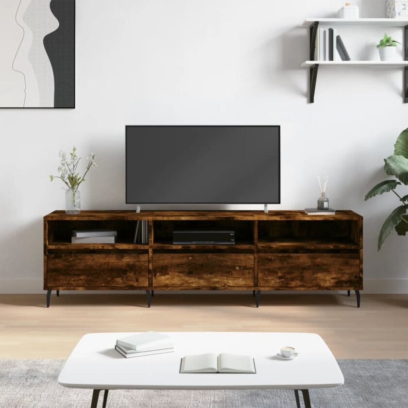 TV-benk røkt eik 150x30x44,5 cm konstruert tre