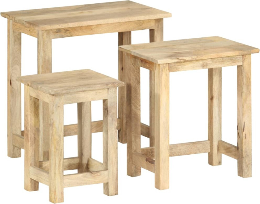 Stablebord 3 stk heltre mango