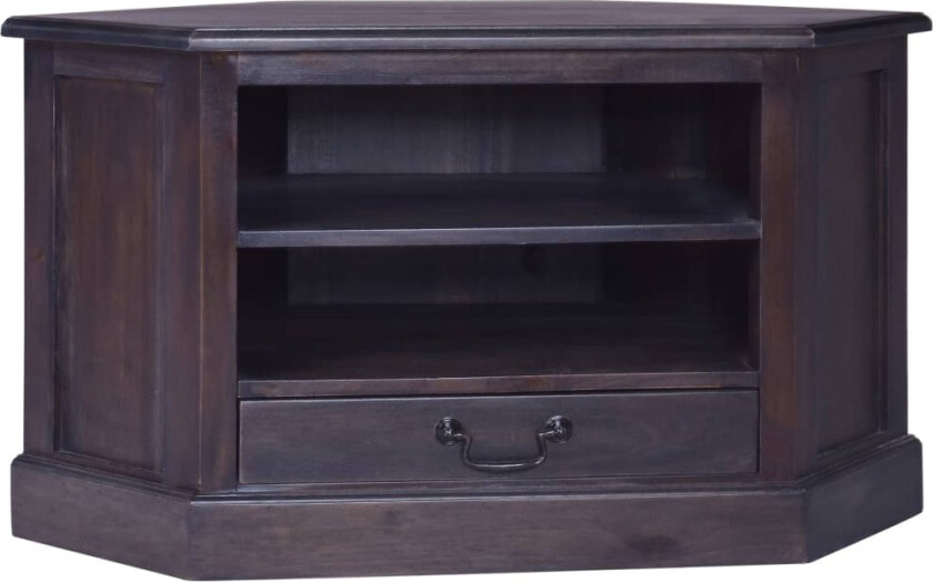 TV-benk hjørne 80x40x49 cm heltre mahogni lysesvart