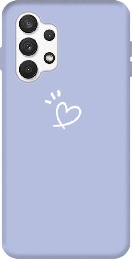 Samsung Galaxy A32 (4G) Fleksibelt Plastdeksel med Hjertetrykk - Lilla