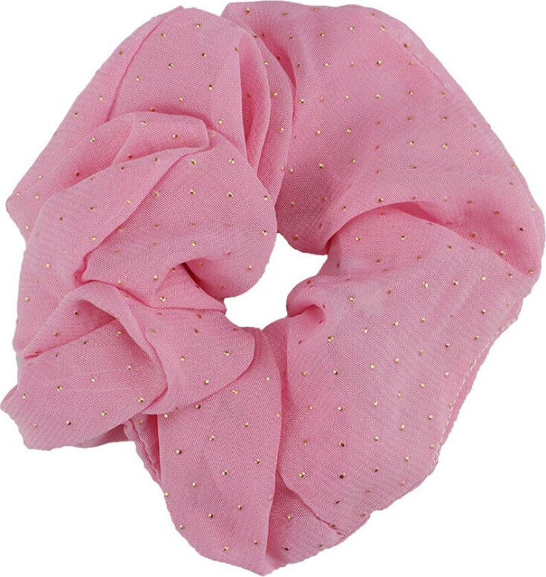 Scrunchie Rosa med Guld Dots (U)