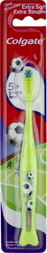 Bilde av Tandbørste Børn 5+ år - Extra Blød - Grøn Fodbold