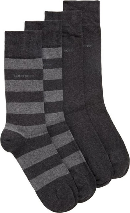 Boss Hugo Boss sokker 2-pakning størrelse 39-42 - Block Stripe grå   2 stk.