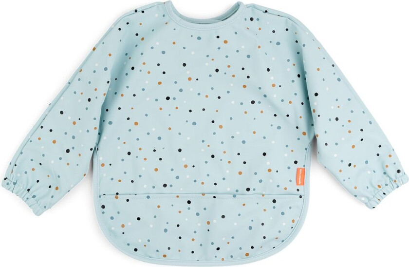 Done by deer Sleeved pocket bib Happy dots Blue
