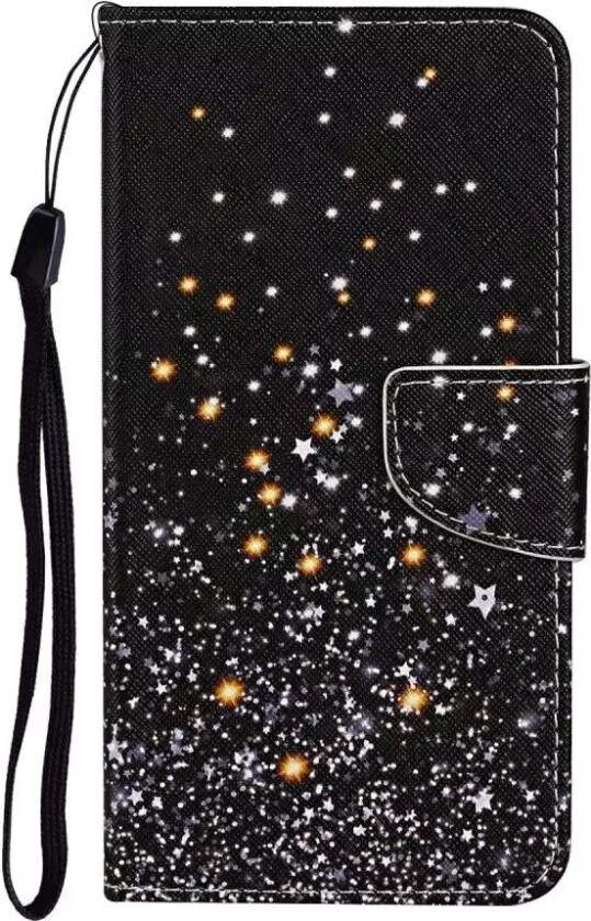 Samsung Galaxy S23 FE Kunst Skinn Flip Deksel med Stropp & Lommebok - Stjerner