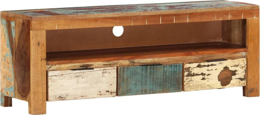 TV-benk 110x30x40 cm gjenvunnet heltre