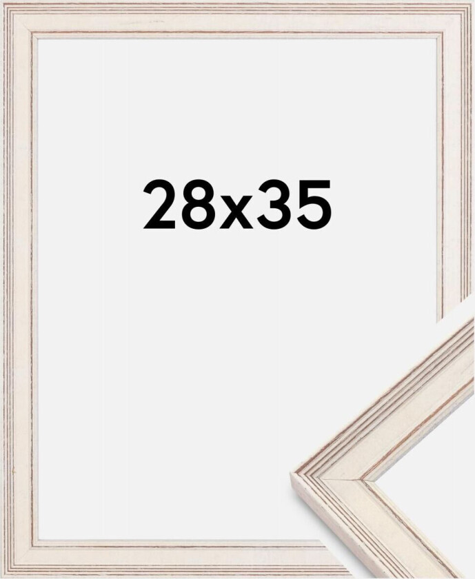 Ramme Shabby Chic Akrylglass Hvit 28x35 Cm