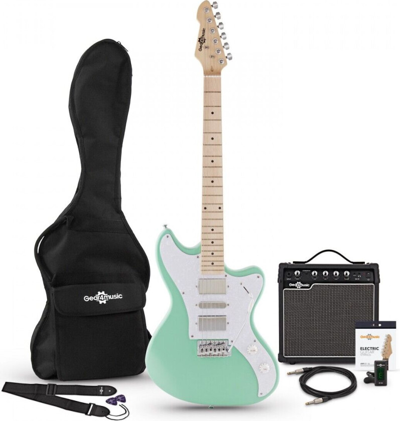 Gear4Music Seattle Elektrisk Gitar + Forsterkerpakke Seafoam Green