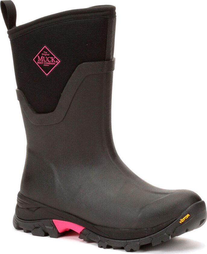 Muckboot Arctic Grip Mid Agat Sort/rosa 41