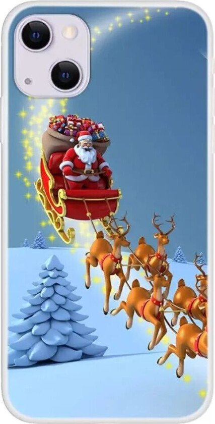 iPhone 13 TPU Plast Jul Deksel - Julenissen med Reinsdyr