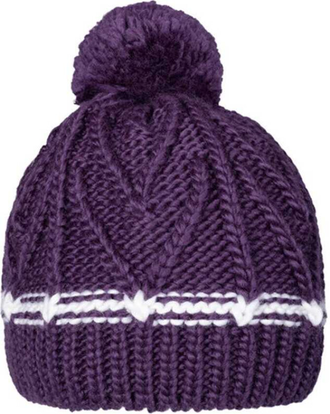 Sally Beanie, lue i ull - grape