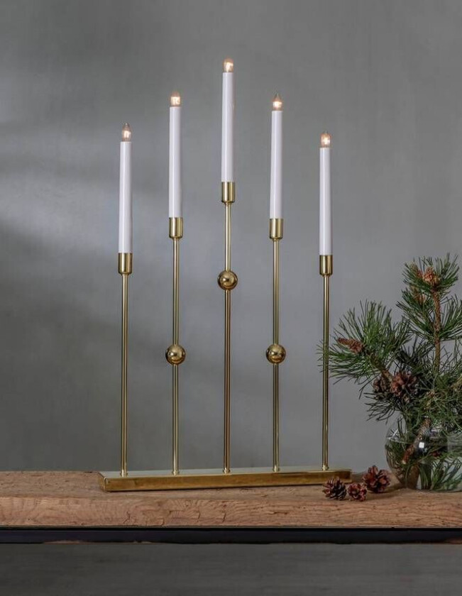 Lysestake Gustavo høyde 64 cm Brass