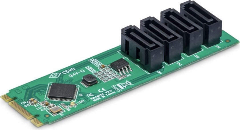 Bilde av Startech.Com 4-Port M.2 To Sata Adapter Card, M.2 Pcie 3.0 To Sata Hdd/Ssd Expansion Card, Asm1064 Chipset, M.2 Nvme To 4X Hdd/Ssd For Windows/Macos/