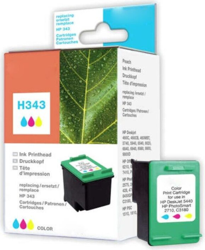 Blekkpatron tilsvarer HP 343 - flere farger